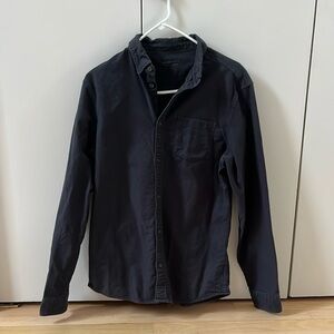 All Saints Black Cotton Stukely Long Sleeved Button down shirt M